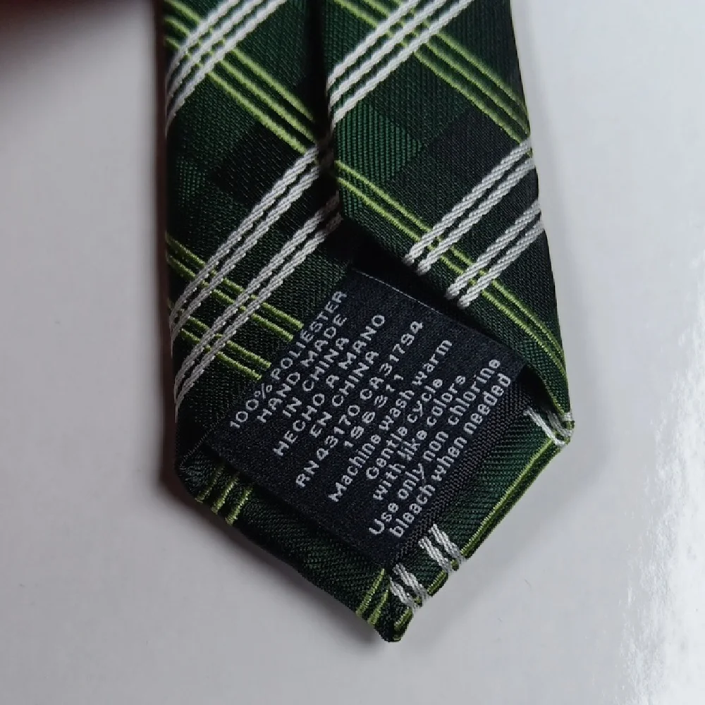 Stafford‎ Green Plaid Men's Tie - Picture 3 of 4